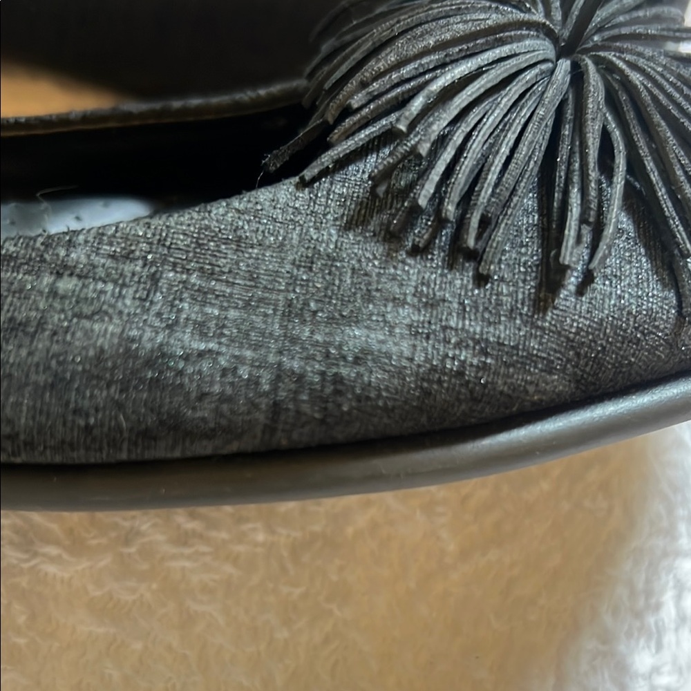 THE FLEXX Black Comfort Flats Pom Pom Lino Pearl ballet flats - Picture 6 of 16